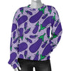 Eggplant Cute Print Pattern Women's Sweatshirt-grizzshop