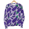 Eggplant Cute Print Pattern Women's Sweatshirt-grizzshop