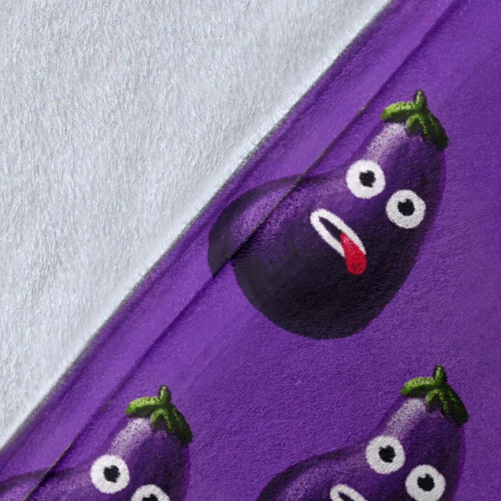 Eggplant Funny Pattern Print Blanket-grizzshop