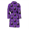 Eggplant Funny Pattern Print Men Long Robe-grizzshop