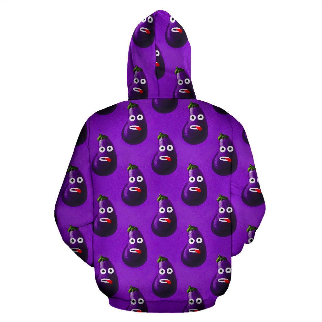 Eggplant Funny Pattern Print Men Women Pullover Hoodie-grizzshop