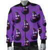 Eggplant Funny Pattern Print Men's Bomber Jacket-grizzshop