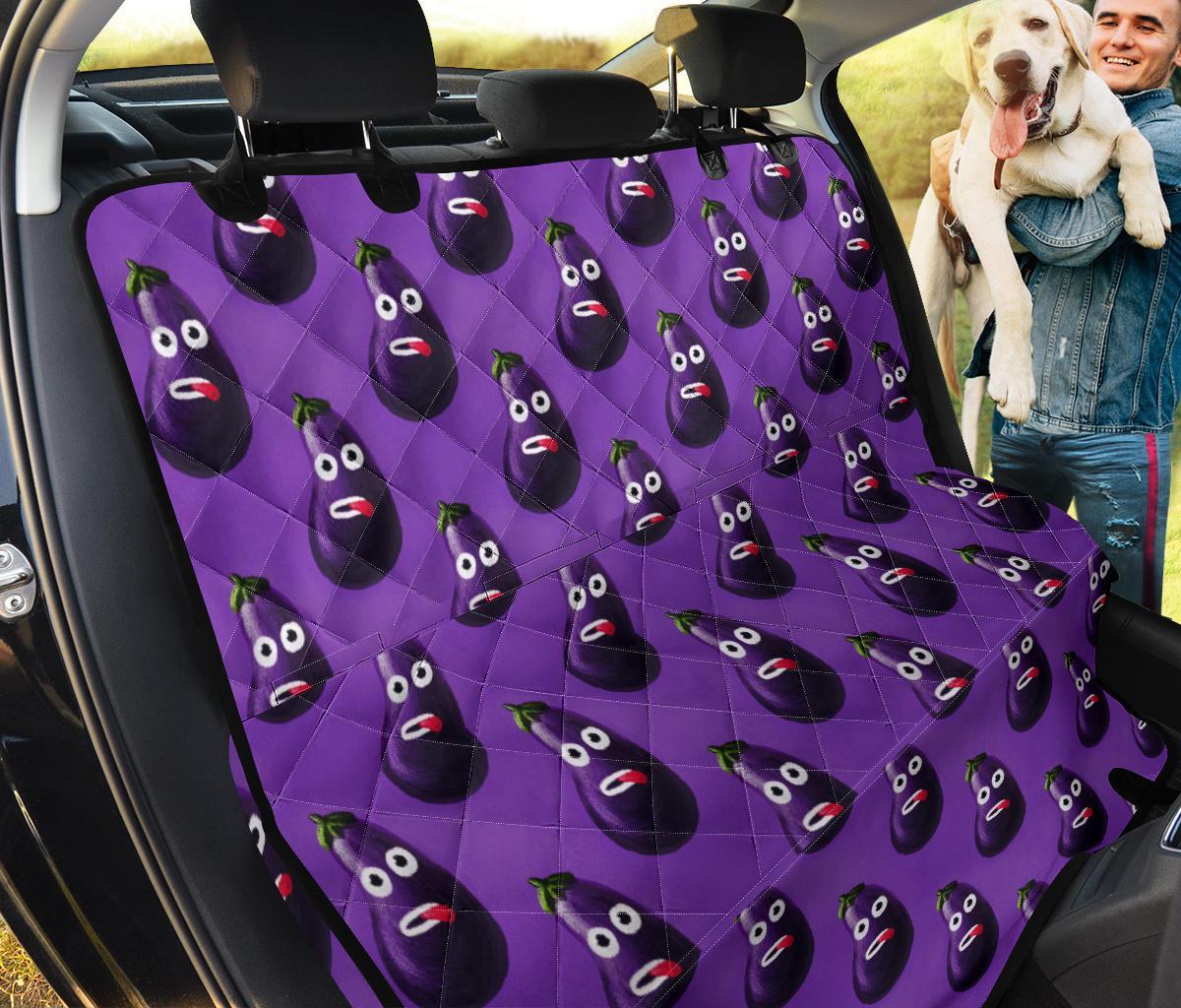 Eggplant Funny Pattern Print Pet Car Seat Cover-grizzshop