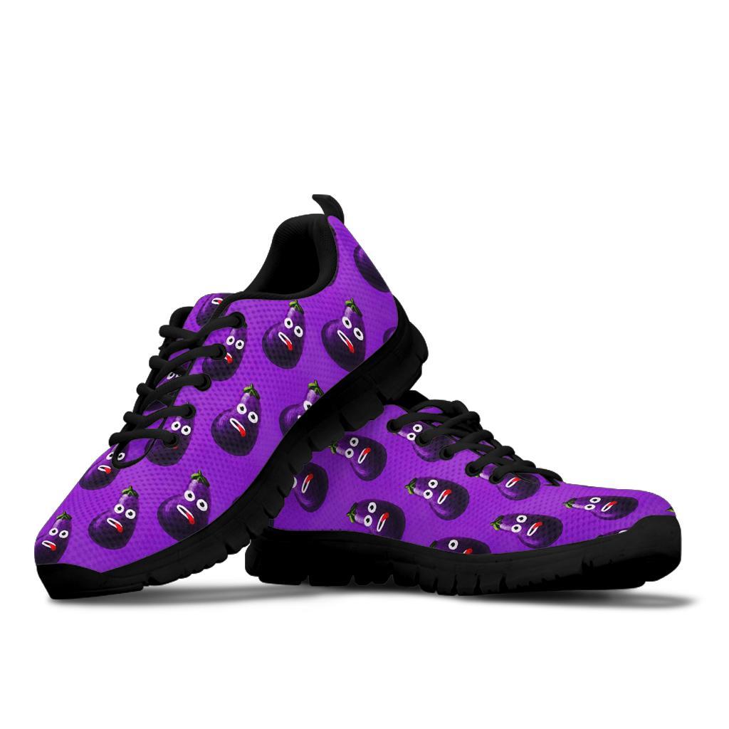 Eggplant Funny Pattern Print Sneaker Shoes For Men Women-grizzshop