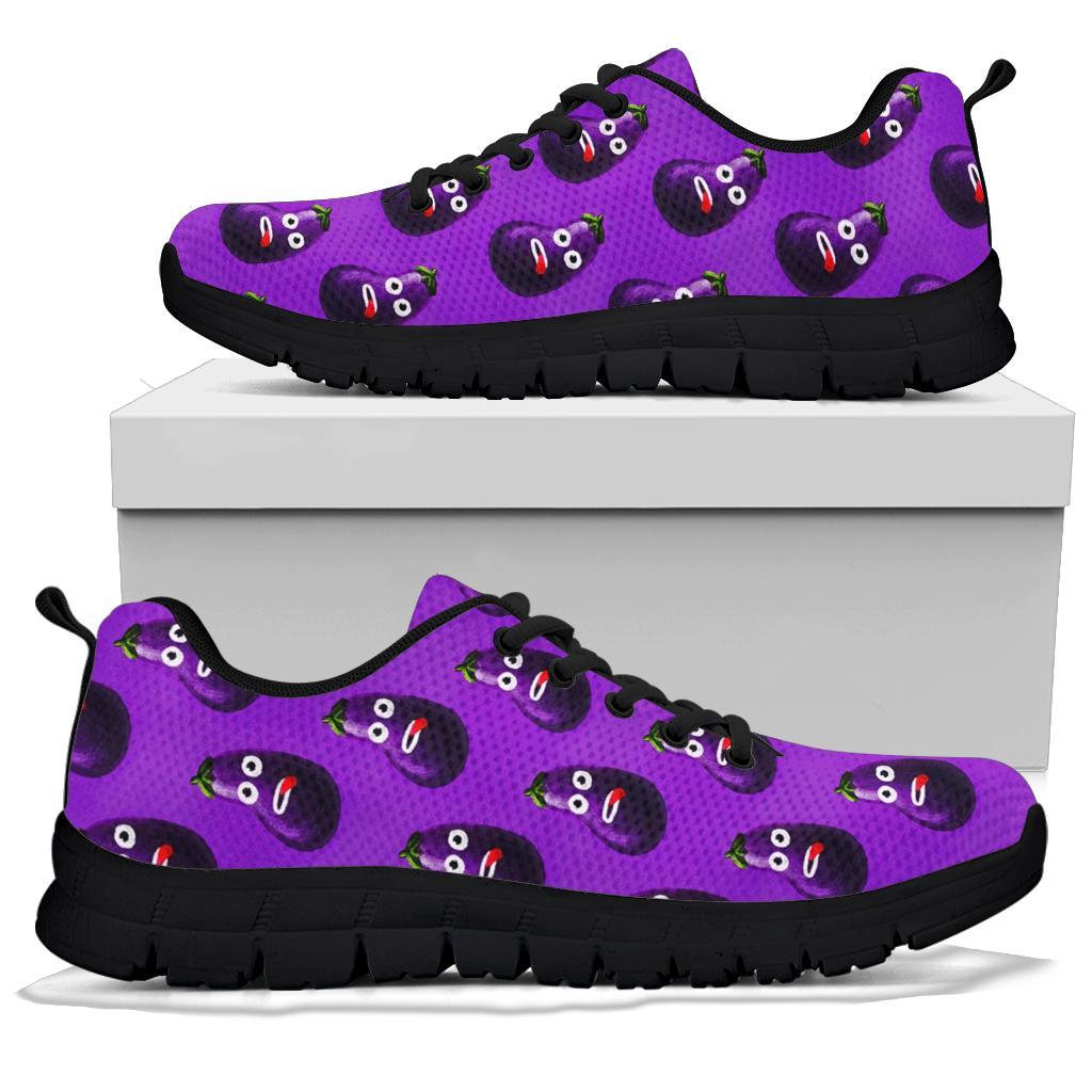 Eggplant Funny Pattern Print Sneaker Shoes For Men Women-grizzshop