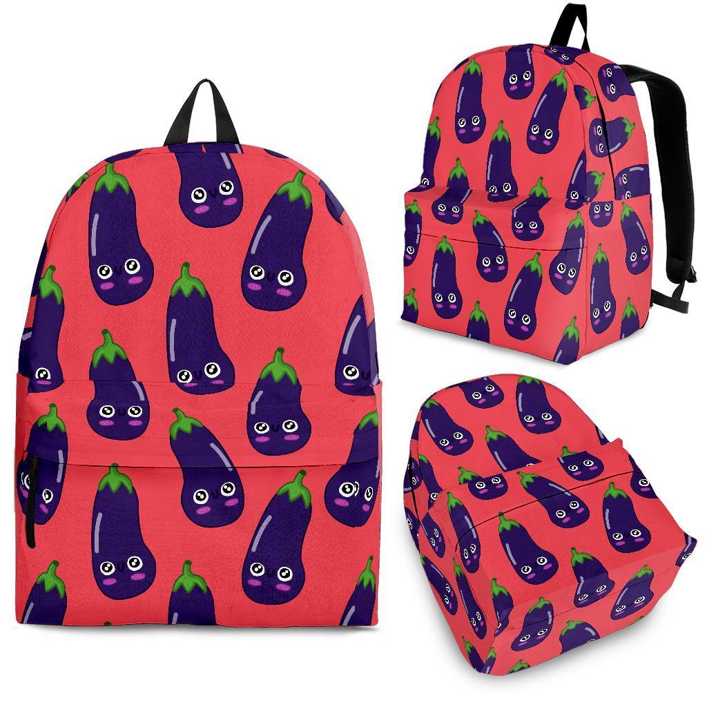 Eggplant Funny Print Pattern Backpack-grizzshop