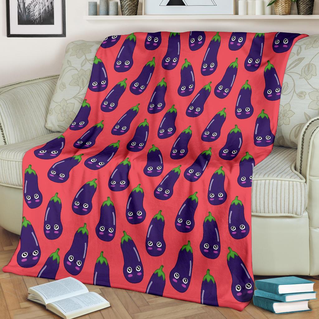 Eggplant Funny Print Pattern Blanket-grizzshop