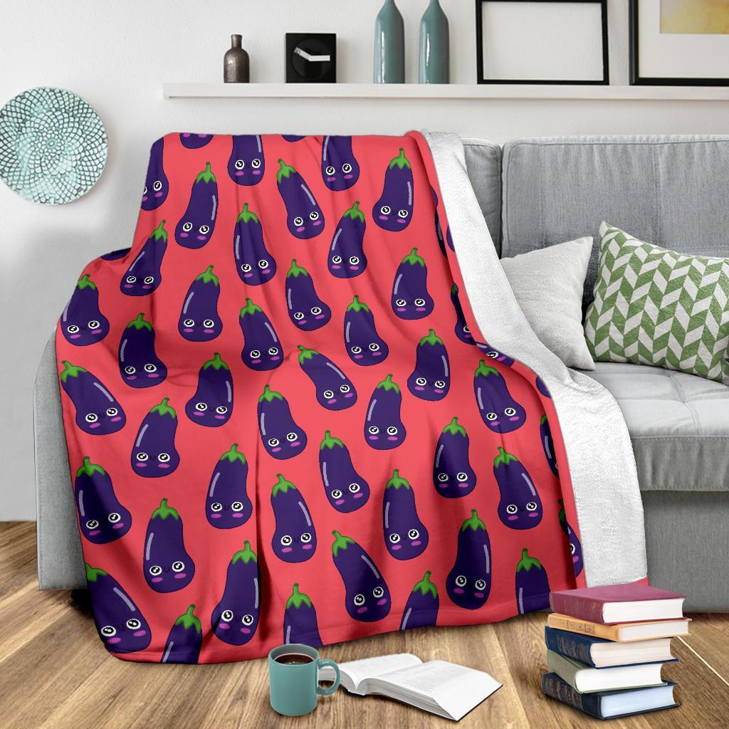 Eggplant Funny Print Pattern Blanket-grizzshop