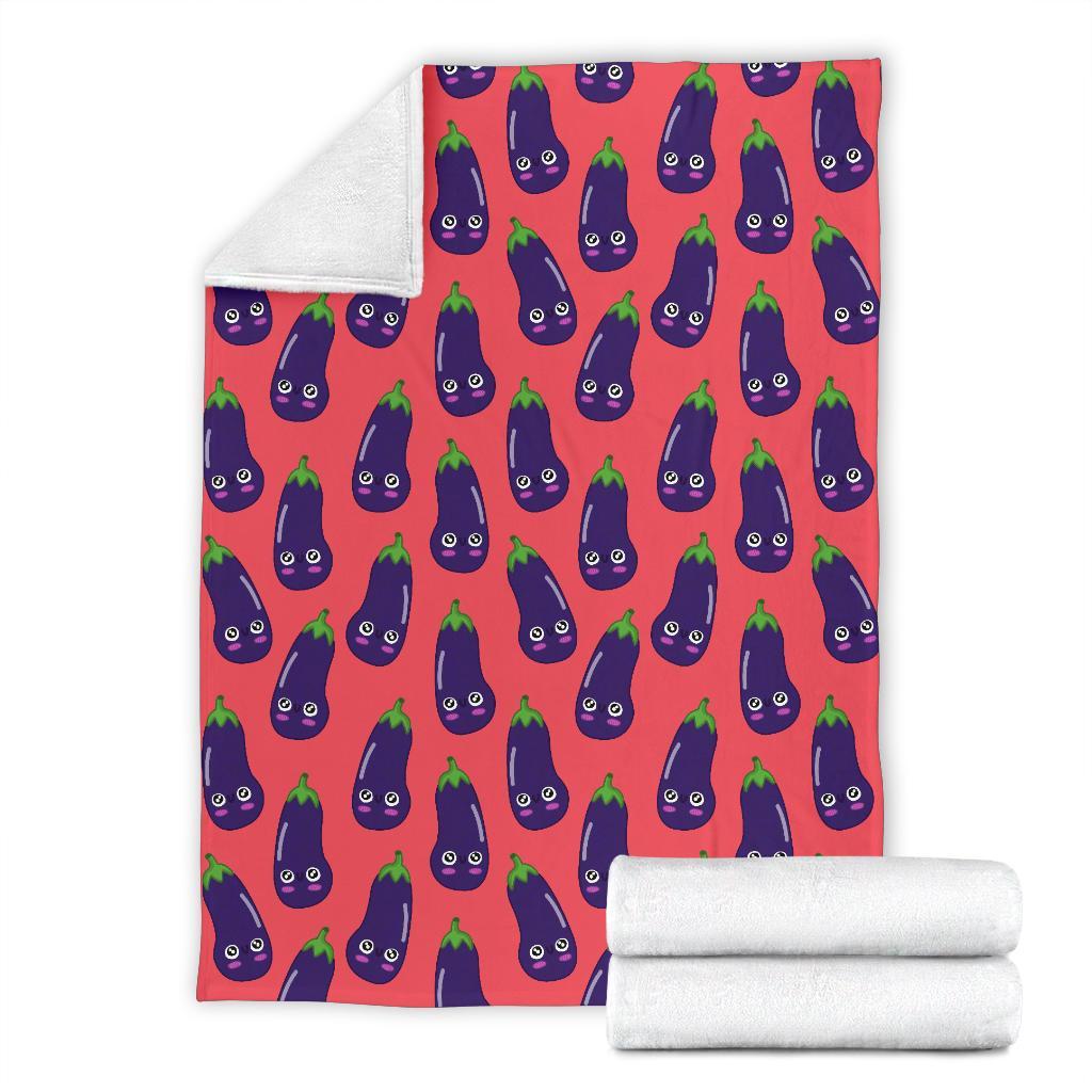 Eggplant Funny Print Pattern Blanket-grizzshop