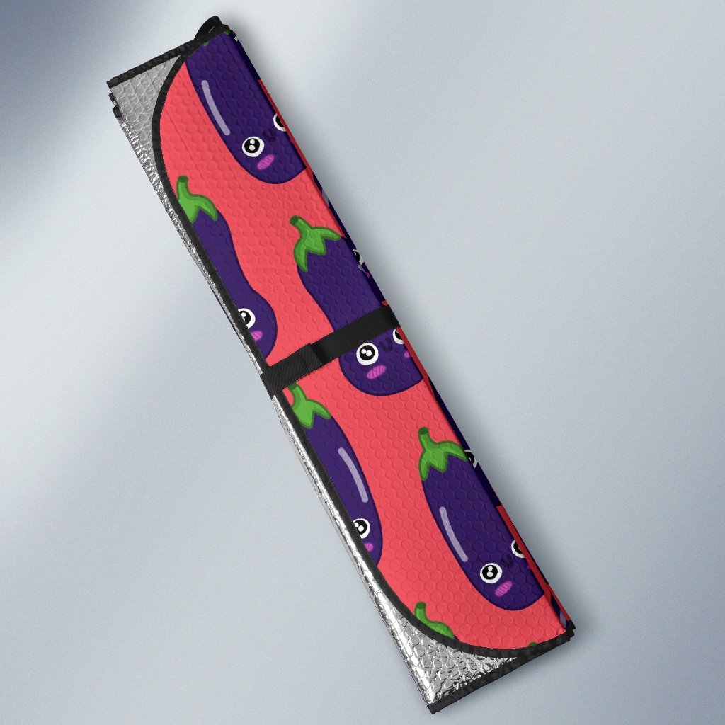 Eggplant Funny Print Pattern Car Sun Shade-grizzshop