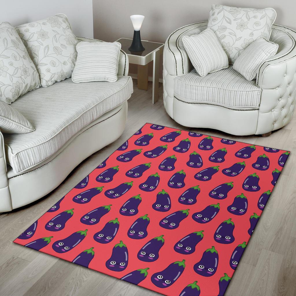 Eggplant Funny Print Pattern Floor Mat-grizzshop