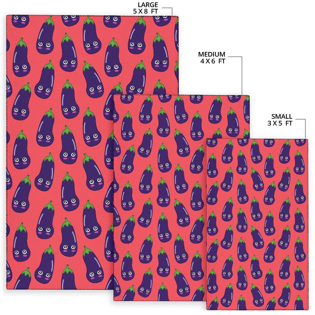 Eggplant Funny Print Pattern Floor Mat-grizzshop