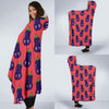 Eggplant Funny Print Pattern Hooded Blanket-grizzshop