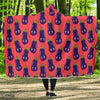 Eggplant Funny Print Pattern Hooded Blanket-grizzshop