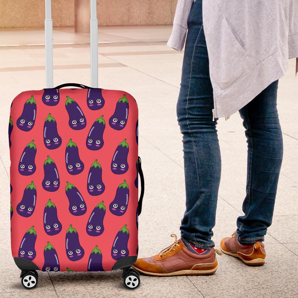 Eggplant Funny Print Pattern Luggage Cover Protector-grizzshop