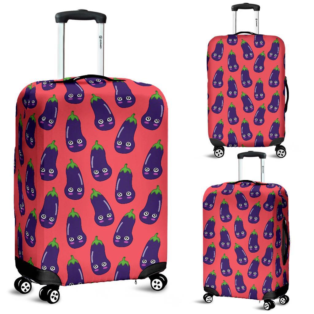 Eggplant Funny Print Pattern Luggage Cover Protector-grizzshop