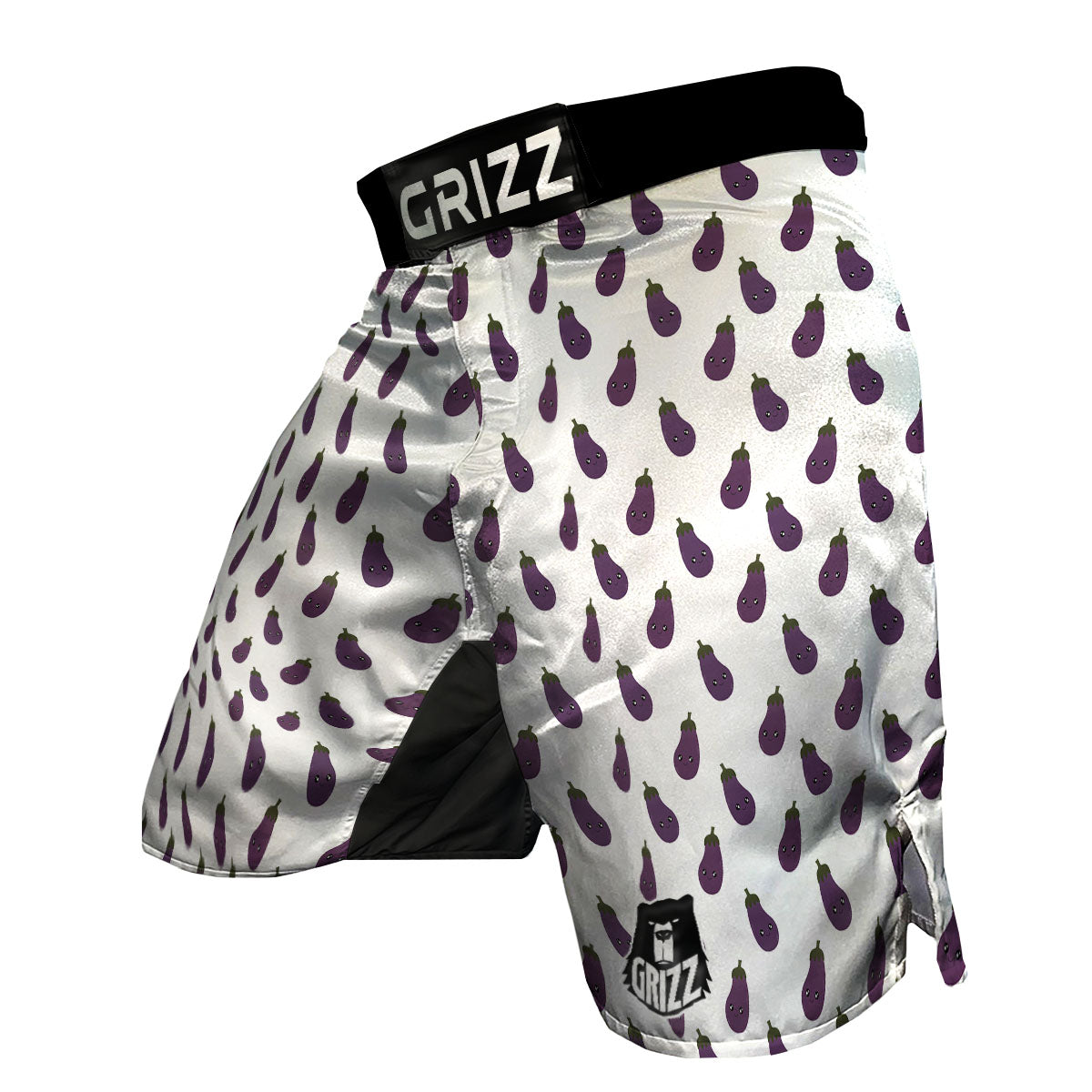 Eggplant Funny Print Pattern MMA Shorts-grizzshop