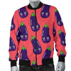 Eggplant Funny Print Pattern Men's Bomber Jacket-grizzshop