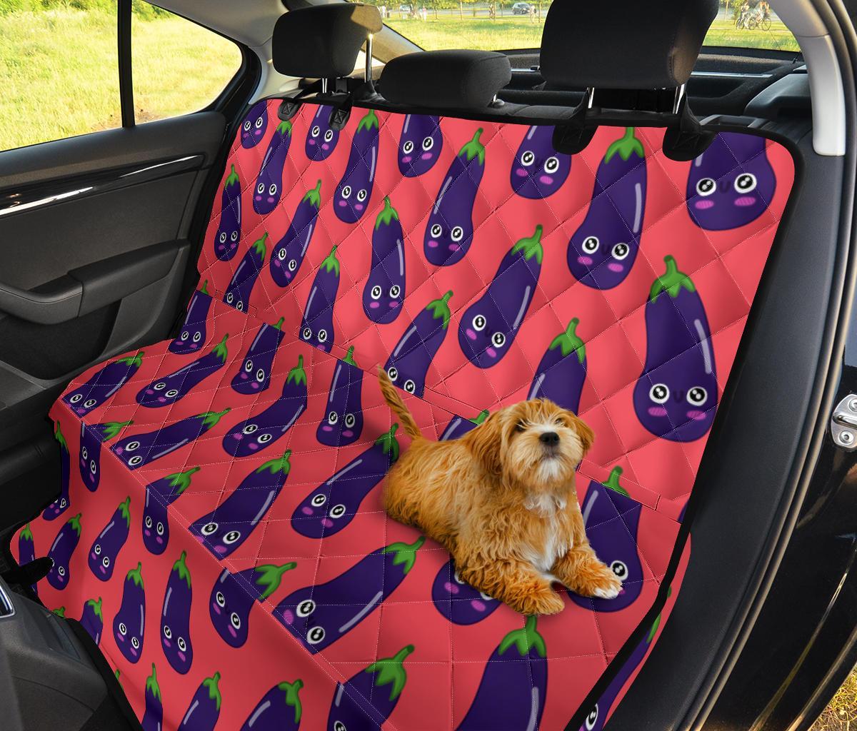 Eggplant Funny Print Pattern Pet Car Seat Cover-grizzshop
