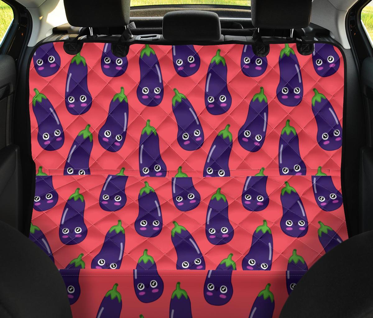 Eggplant Funny Print Pattern Pet Car Seat Cover-grizzshop