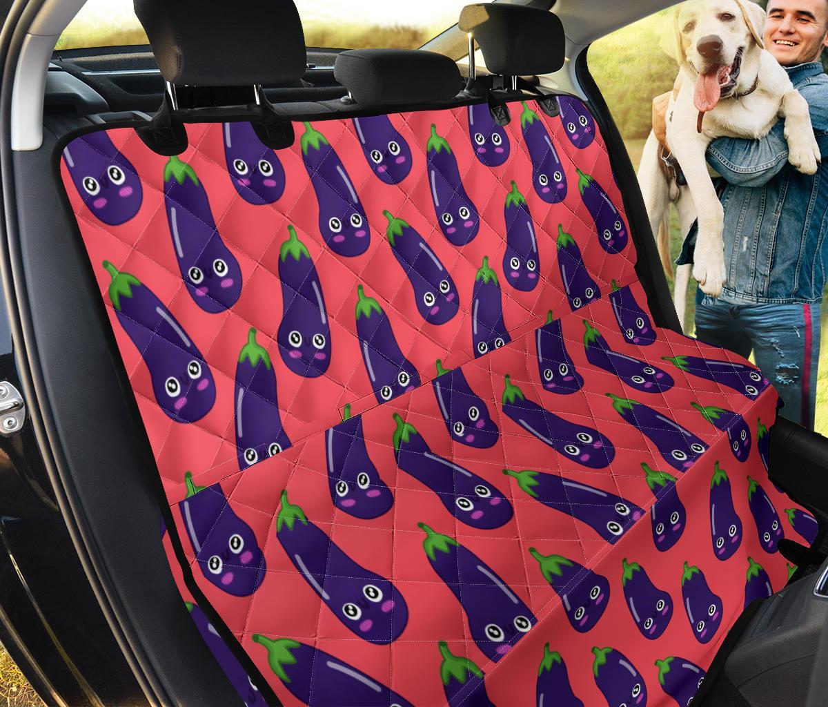 Eggplant Funny Print Pattern Pet Car Seat Cover-grizzshop