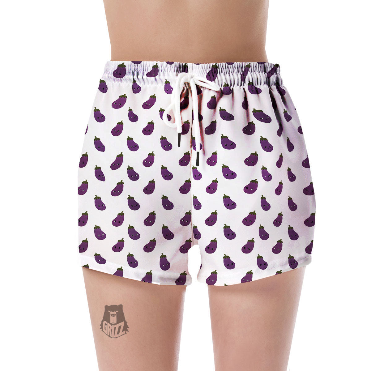 Eggplant Funny Print Pattern Women's Shorts-grizzshop