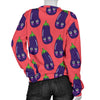 Eggplant Funny Print Pattern Women's Sweatshirt-grizzshop