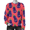 Eggplant Funny Print Pattern Women's Sweatshirt-grizzshop