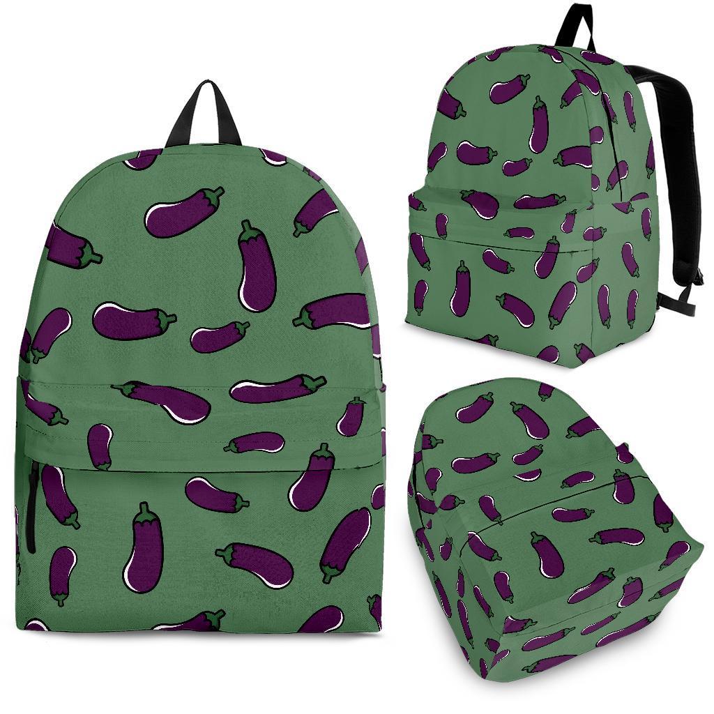 Eggplant Pattern Print Backpack-grizzshop