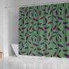 Eggplant Pattern Print Bathroom Shower Curtain-grizzshop