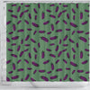 Eggplant Pattern Print Bathroom Shower Curtain-grizzshop