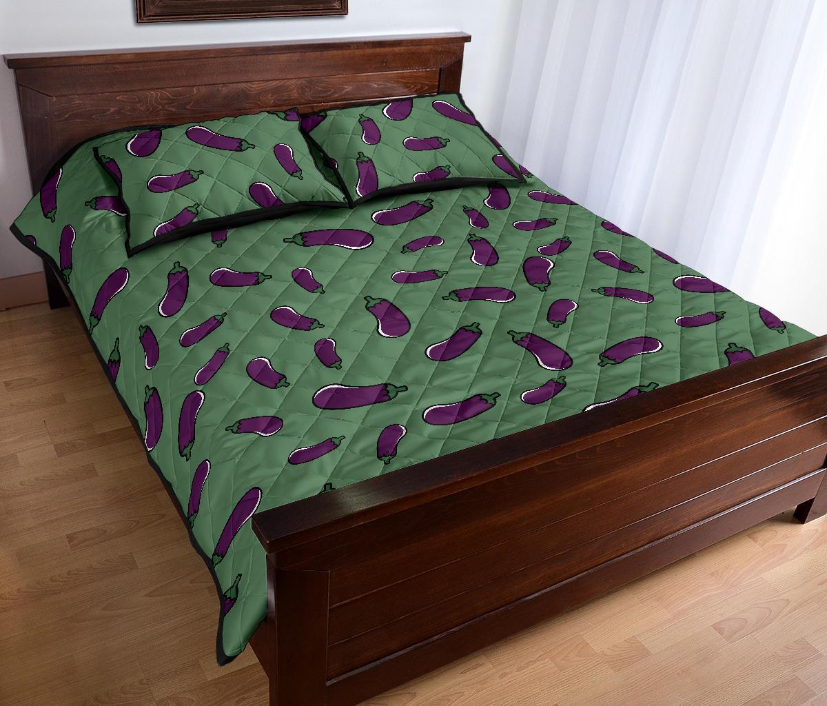 Eggplant Pattern Print Bed Set Quilt-grizzshop