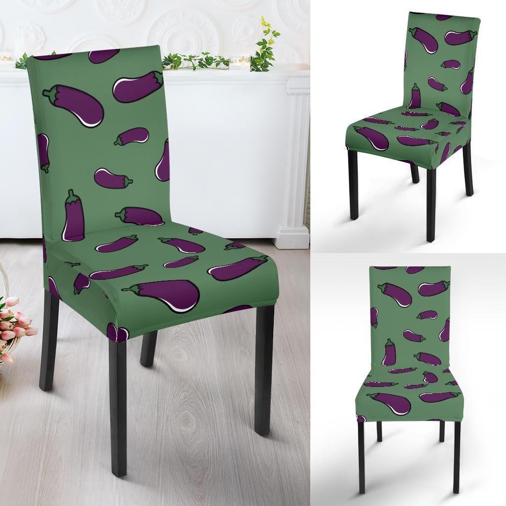 Eggplant Pattern Print Chair Cover-grizzshop