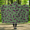 Eggplant Pattern Print Hooded Blanket-grizzshop