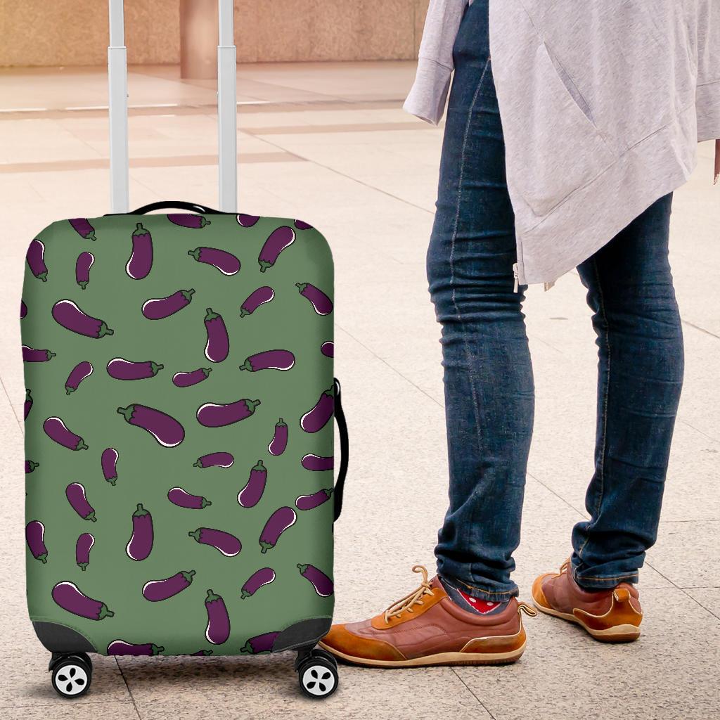 Eggplant Pattern Print Luggage Cover Protector-grizzshop