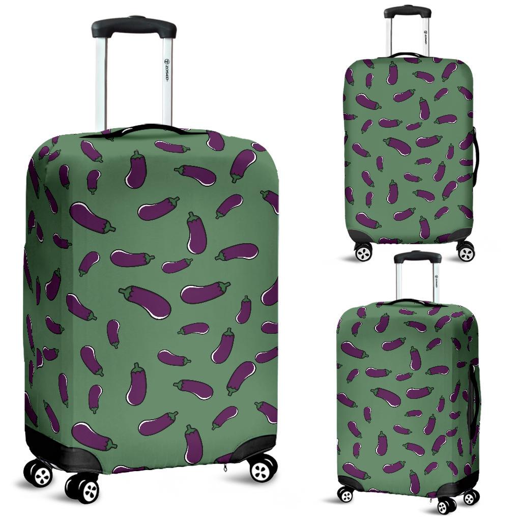 Eggplant Pattern Print Luggage Cover Protector-grizzshop