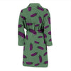 Eggplant Pattern Print Men Long Robe-grizzshop