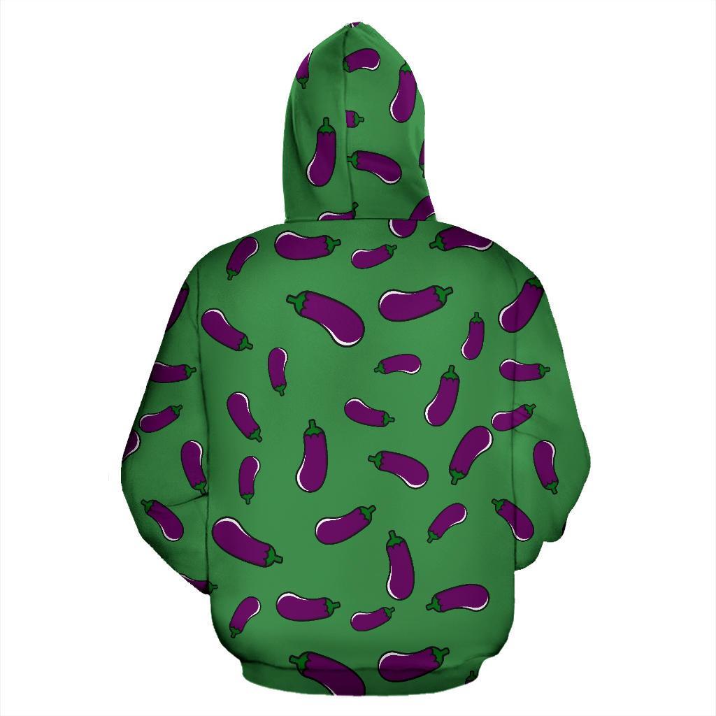 Eggplant Pattern Print Men Women Pullover Hoodie-grizzshop