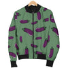 Eggplant Pattern Print Men's Bomber Jacket-grizzshop