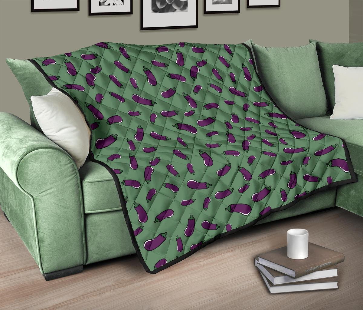 Eggplant Pattern Print Quilt-grizzshop