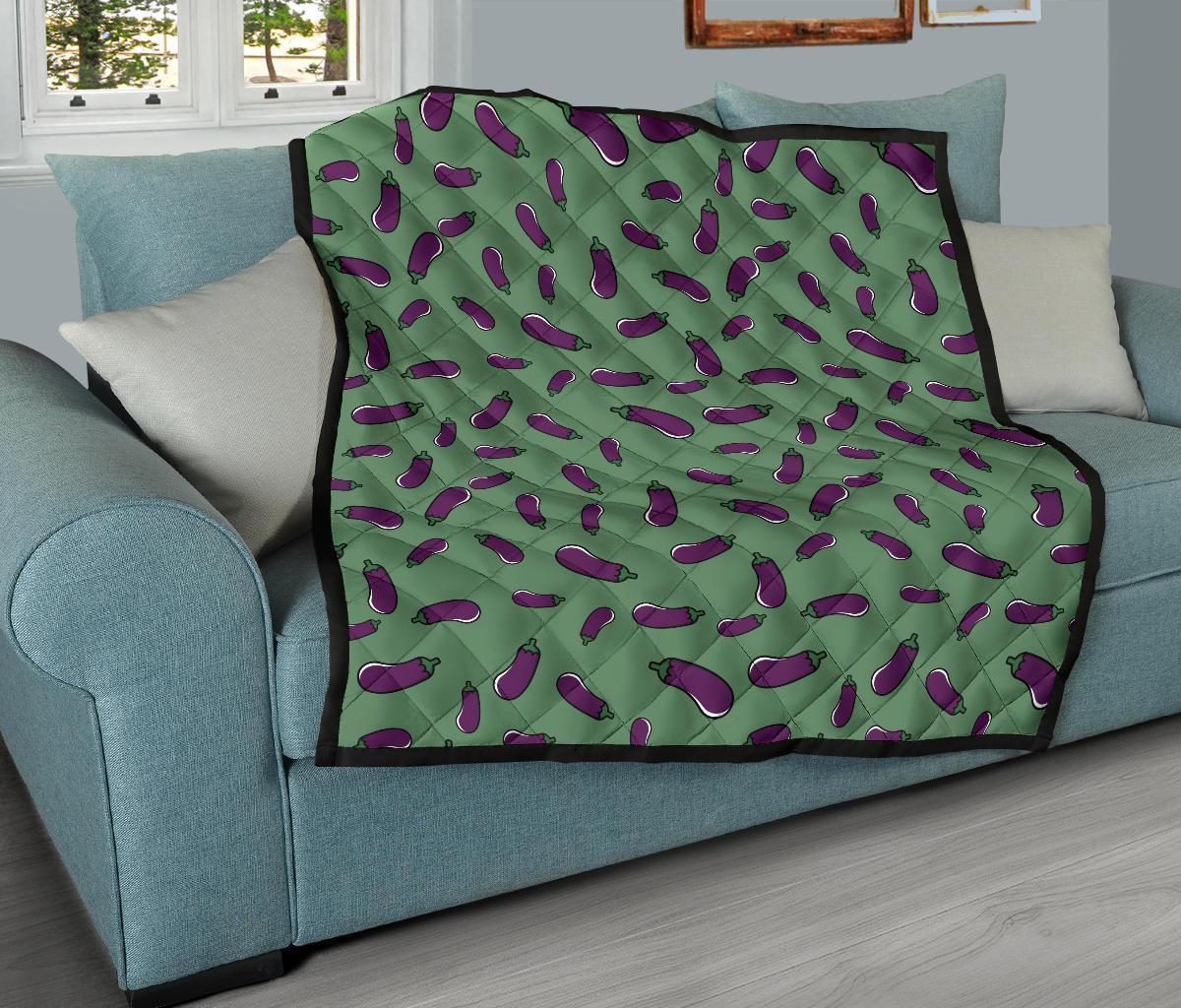 Eggplant Pattern Print Quilt-grizzshop