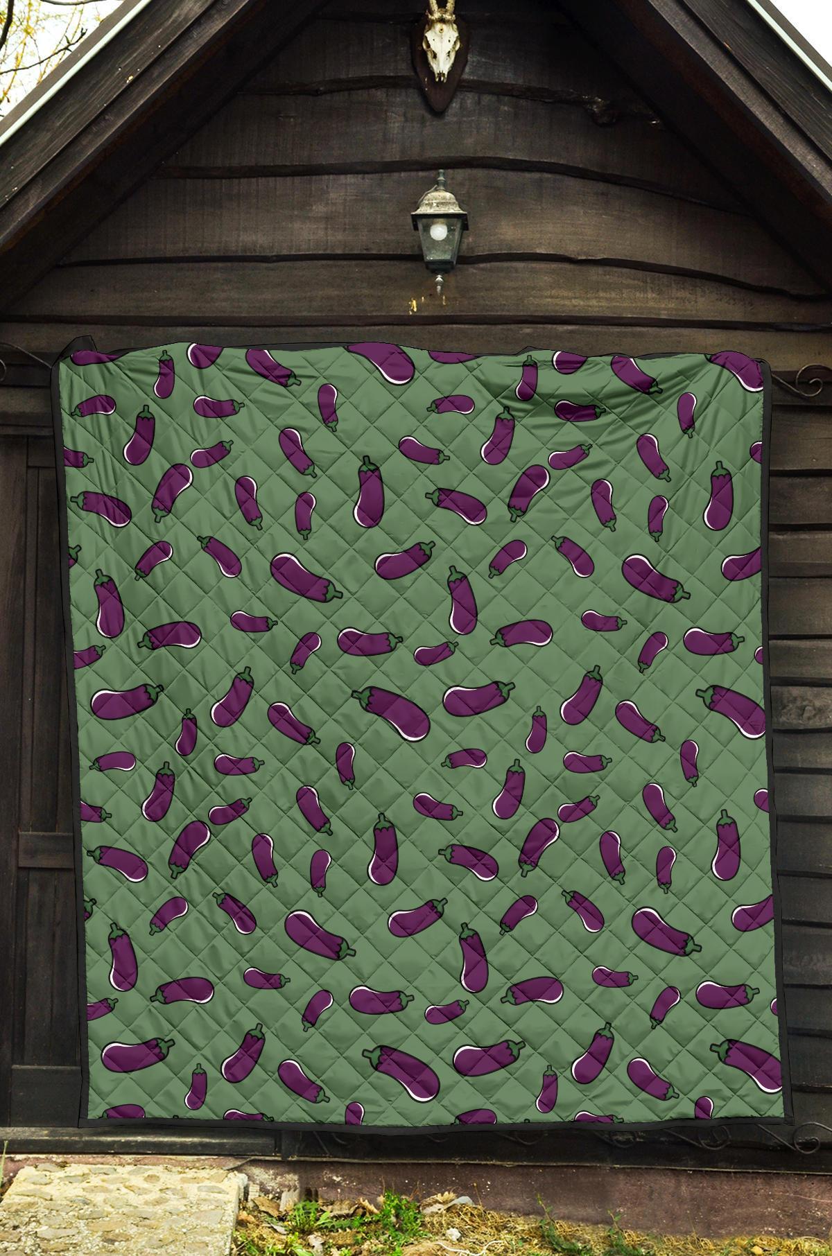 Eggplant Pattern Print Quilt-grizzshop