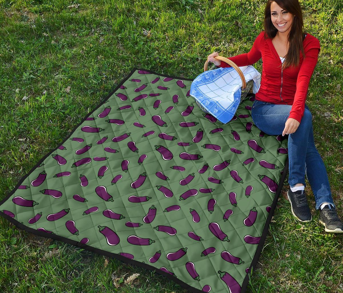 Eggplant Pattern Print Quilt-grizzshop