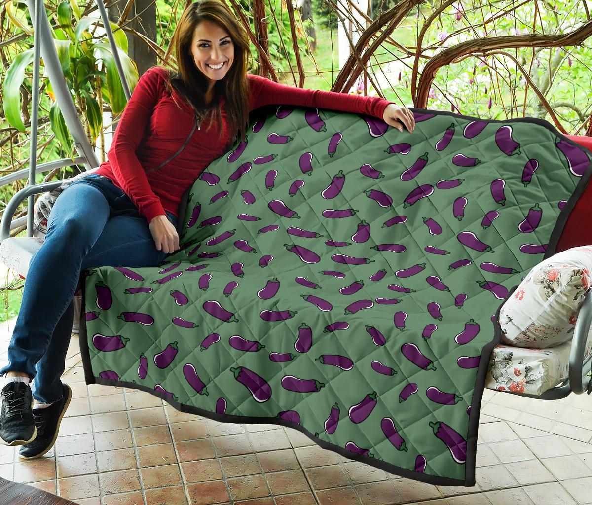 Eggplant Pattern Print Quilt-grizzshop