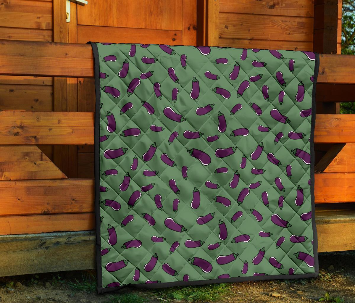 Eggplant Pattern Print Quilt-grizzshop