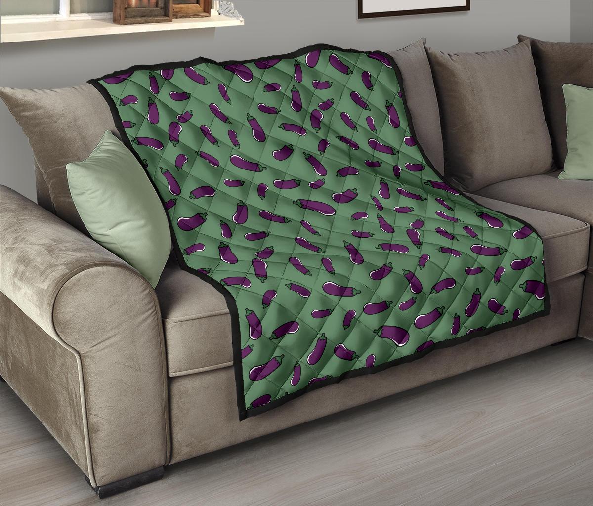 Eggplant Pattern Print Quilt-grizzshop