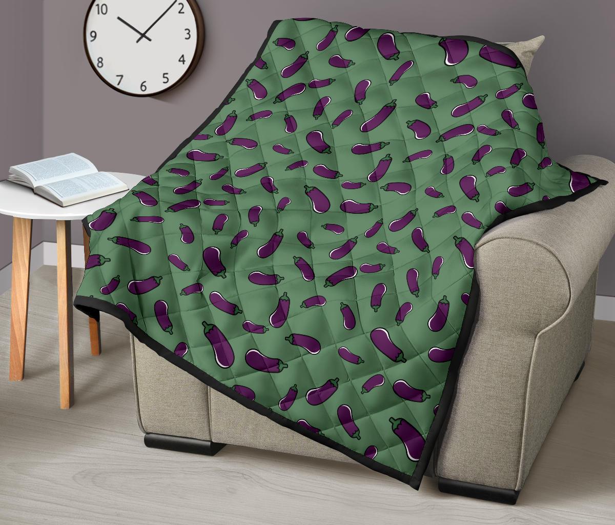 Eggplant Pattern Print Quilt-grizzshop