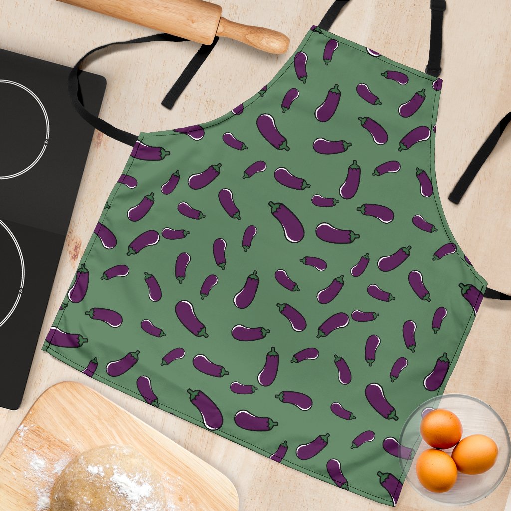 Eggplant Pattern Print Women's Apron-grizzshop