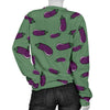 Eggplant Pattern Print Women's Sweatshirt-grizzshop