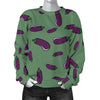 Eggplant Pattern Print Women's Sweatshirt-grizzshop